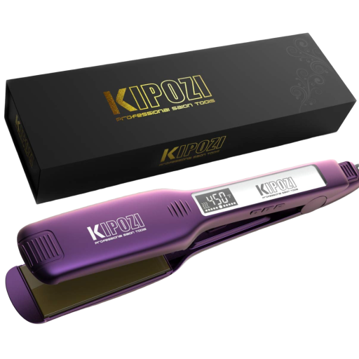 Titanium haarstyler met LCD-display 80–230 °C brede drijvende platen nano-titan 100–240 V