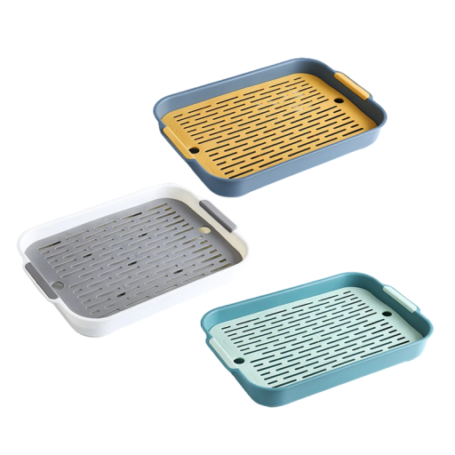 Toaletă pentru pisici și iepuri 36,5 x 24,5 x 4,9 cm Toaletă din plastic cu grilaj detașabil Litieră igienică Pentru animale mici Pisici