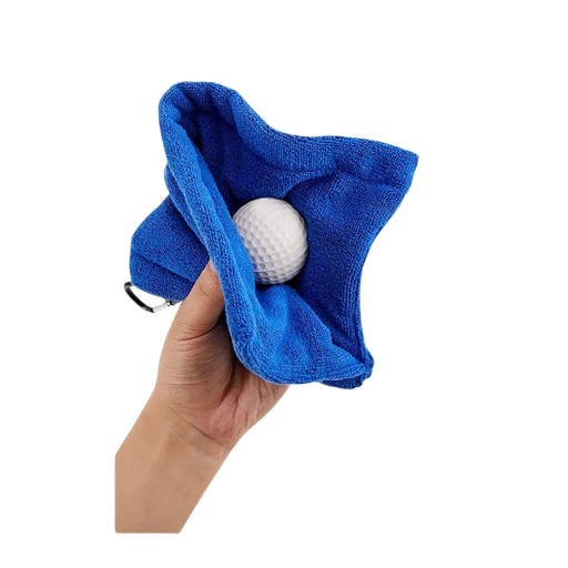 Toalha de limpeza de golf em microfibra 14 x 12 cm Toalha macia com gancho Acessório portátil compacto para limpeza de tacos e bolas
