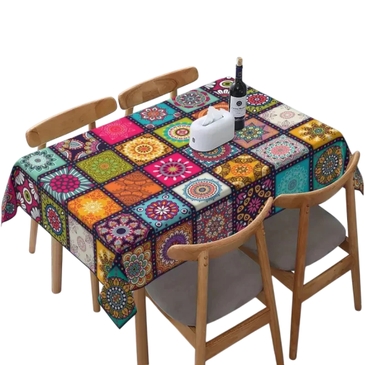 Toalha de mesa retangular de poliéster colorida 140 x 240 cm Cobertura decorativa para mesa Toalha resistente e lavável para uso doméstico