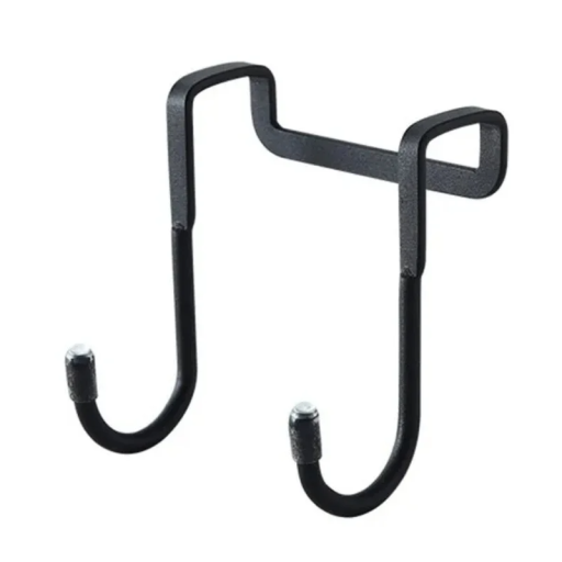 Toallero colgante de acero inoxidable negro de 7,3 x 6,6 x 2,4 cm con gancho para puerta de armario, 2 ganchos para organizar la cocina y el baño.
