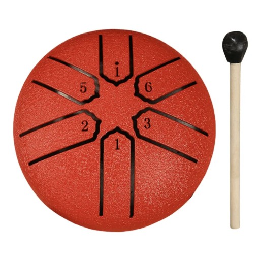 Tobă din oțel cu trestie 75 × 75 mm, 6 tonuri, mini handpan, instrument de meditație, tambur de ploaie pentru yoga, relaxare, joc în aer liber, cadou unic