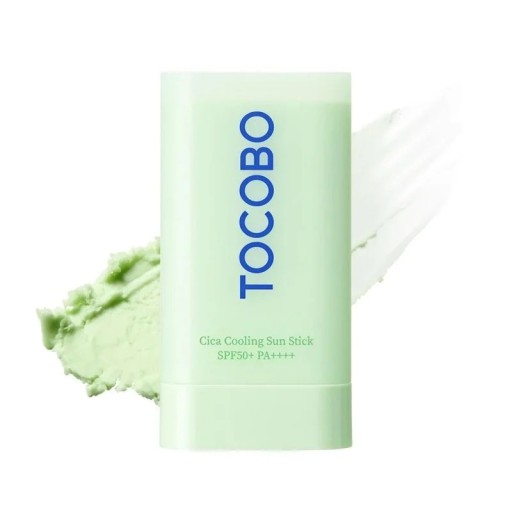 TOCOBO Cica Cooling Sun Stick solcreme i stift SPF 50+ PA++++ fugtgivende essens med cica til kontrol af fedtet hud grøn
