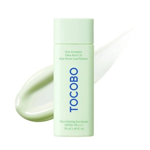 TOCOBO Cica Nyugtató Napfény Szérum SPF 50+ PA++++ 50 ml cica komplexszal, Ultra HA-G 10-nel és aloe ferox-zal