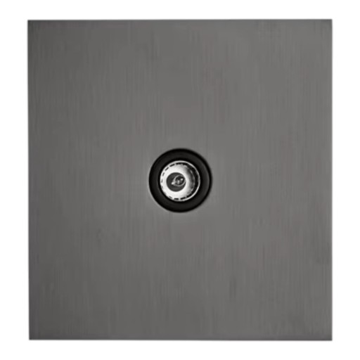 Tomada de televisão de parede metálica, padrão da UE, painel 86 × 90 mm em aço inoxidável, cinza, para ligação de TV em casa e escritório