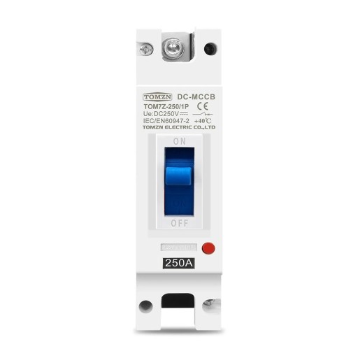 TOMZN Solarsicherung MCCB 1P 250 A 43 x 165 x 80 mm Überlastschutz Temperaturbeständigkeit bis 105 °C Sicherheitskomponente für Photovoltaiksysteme