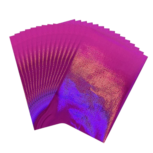 Tonerowa reaktivna folia do gorącej tłoczenia A4 20 × 29 cm holograficzna różowo-fioletowa do drukarki laserowej i laminatora DIY
