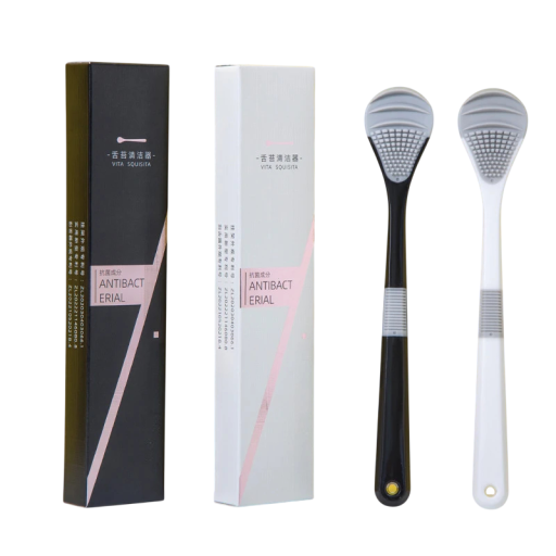 Tongue Scraper with 3 Types of Protrusions Non-Slip Handle Tongue Brush for Removing Coating and Bacteria Oral Hygiene Aid