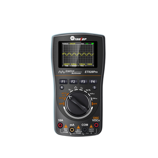 TOOLTOP ET828Pro handoscilloscoop 10MHz 50MSa/s 6000 tellers True RMS multimeter voltmeter ampèremeter autodiagnosetester