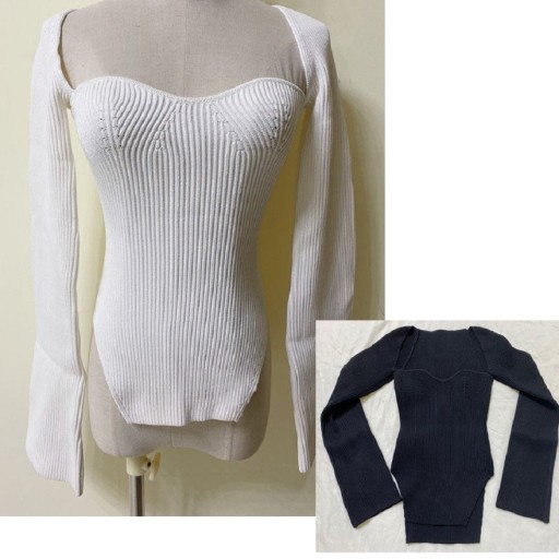 Top asimmetrico da donna con scollatura profonda