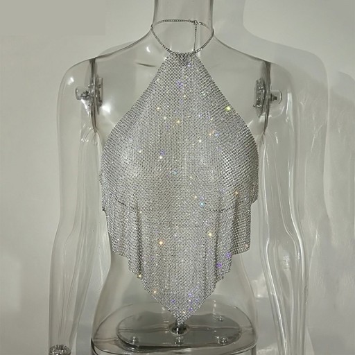 Top brilhante feminino B266