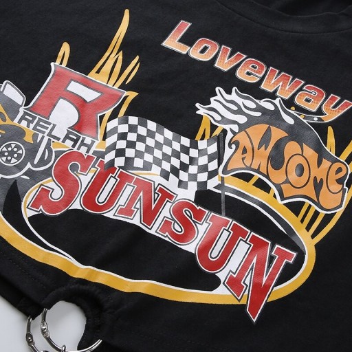 Top corto da donna con catene