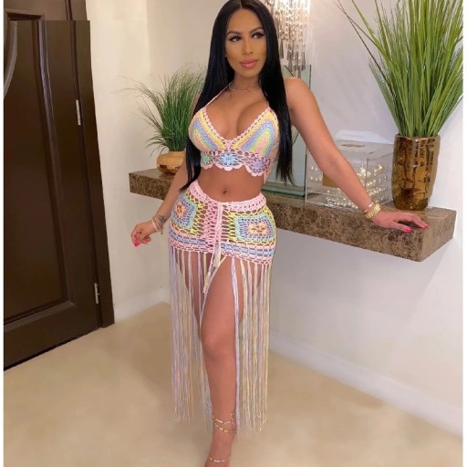 Top corto da donna e gonna B1036