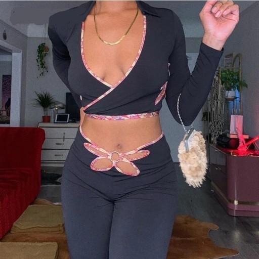 Top corto da donna e pantaloni B899