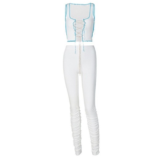 Top corto da donna e pantaloni B984