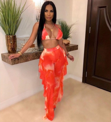 Top corto da spiaggia e pantaloni da donna A2843