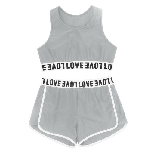 Top corto y shorts para niñas L1294