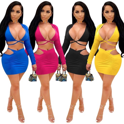 Top court pour femme et jupe B1047