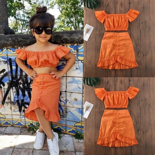 Top court pour fille et jupe L1120