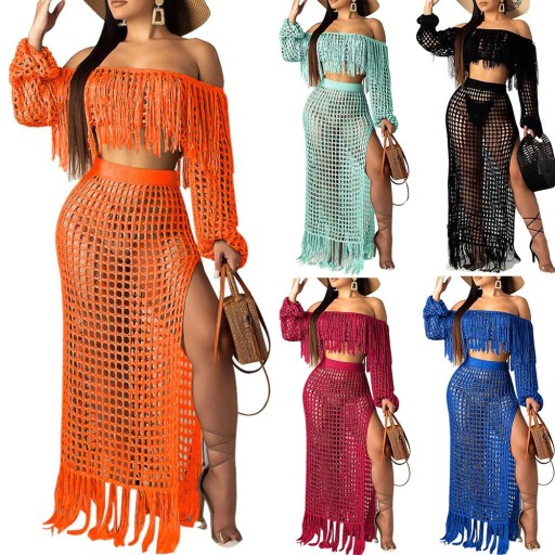 Top crop de praia feminino e saia B1088