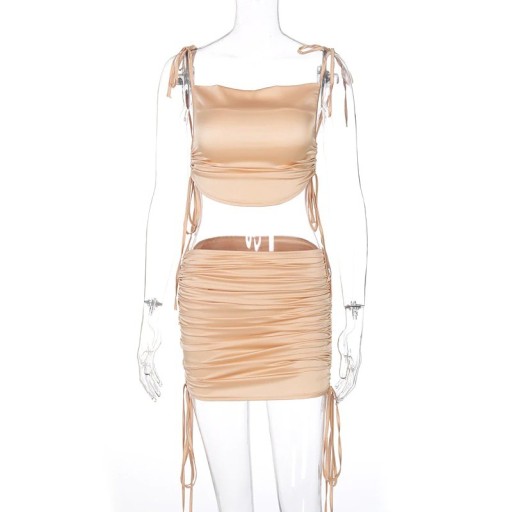 Top crop feminino e saia B1183