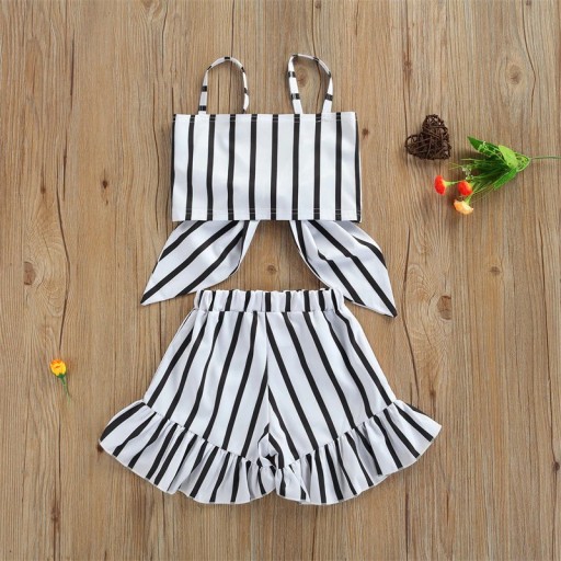 Top cropped e calções para meninas L1276