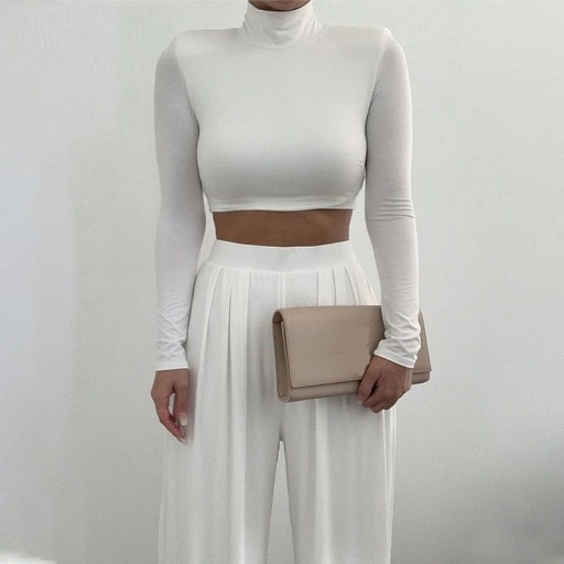 Top cropped feminino e calças B1021