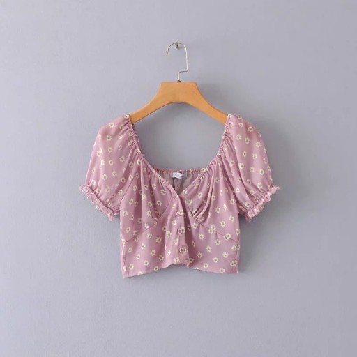 Top cropped rosa para senhora