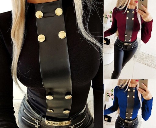 Top da donna con ecopelle