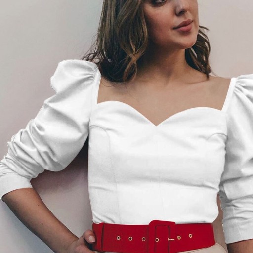 Top da donna con spalle arricciate