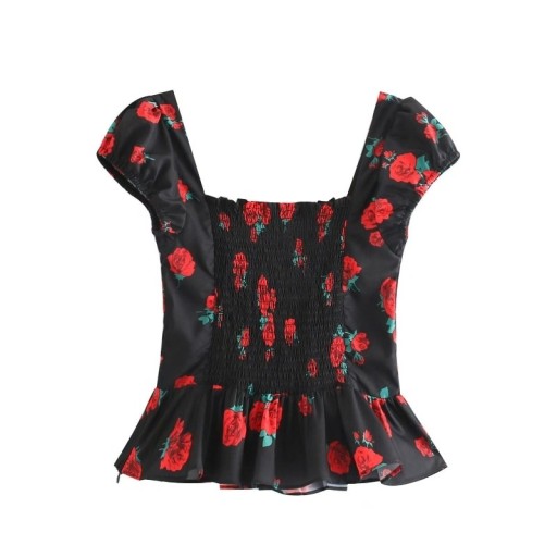 Top da donna con stampa floreale