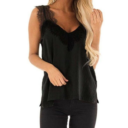 Top de verano de mujer con escote de encaje