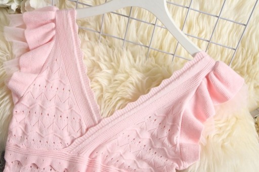 Top e pantaloni corti lavorati a maglia da donna B1200