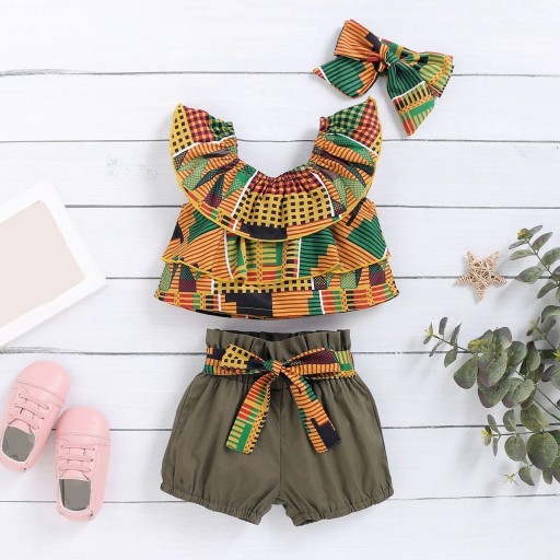 Top e pantaloni corti per ragazze L1365