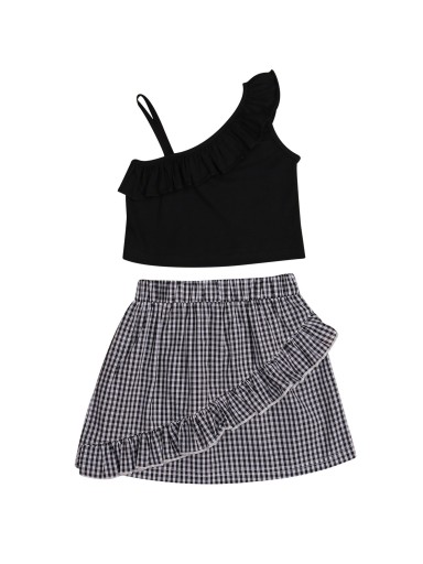 Top e saia para meninas L1240