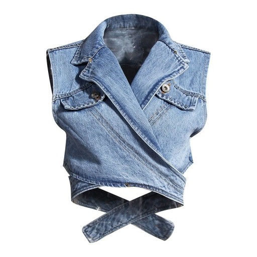 Top in denim da donna P1591