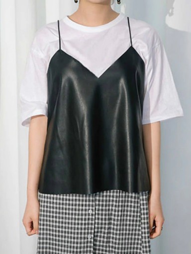 Top in pelle da donna P2462