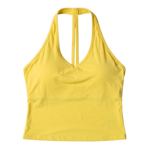 Top sportivo da donna con scollo a V e spalline incrociate sul retro per yoga, pilates e fitness
