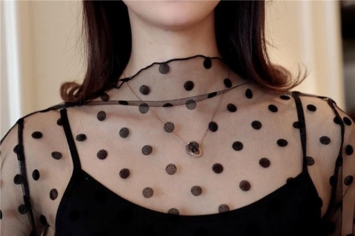 Top transparent pour femmes à manches longues