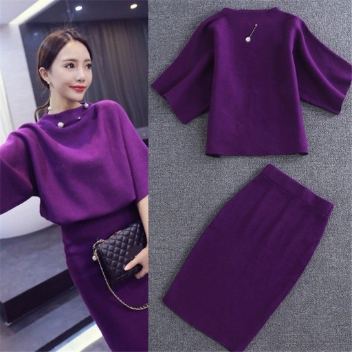 Top y falda de punto para mujer B1190