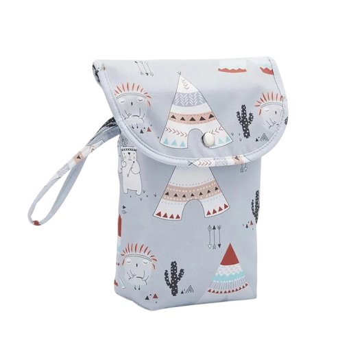 Torba termiczna na pieluchy 11 x 7,5 x 21,5 cm Wodoodporna torba z rączką dla mam Torba podróżna z motywem indyjskim