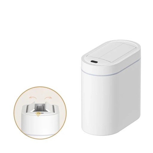 Touchless Bin 7 L Sensor Opening Plastic Narrow Bin for Bathroom Kitchen Office Home