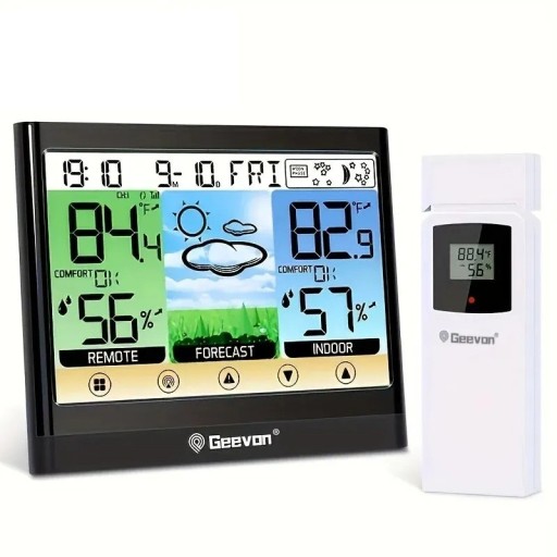 Touchscreen weerstation met 5,9&quot; LCD-scherm Thermometer Hygrometer Dauwpunt Hitte-index Wekker Wand- of tafelmontage Sensor inbegrepen