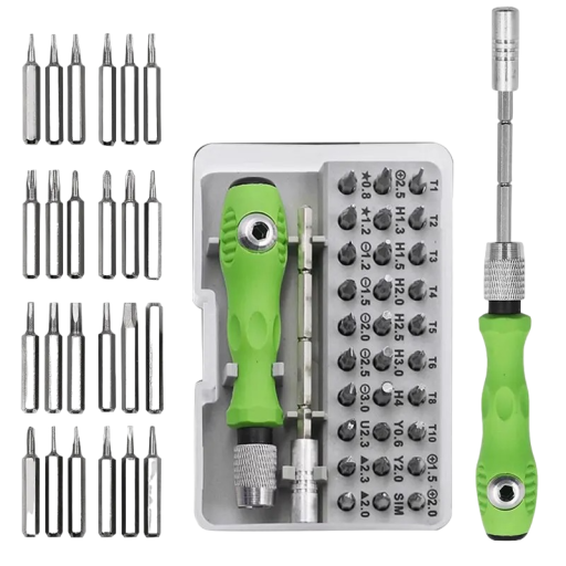 Tournevis avec 32 embouts magnétiques Tournevis à longueur réglable Ensemble d'embouts pour tournevis 32 pcs