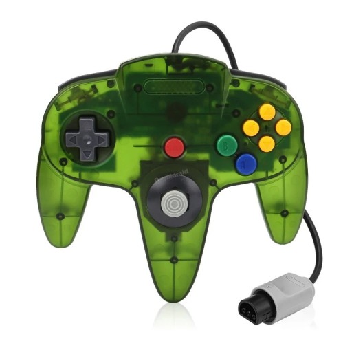 Trådbunden retro-kontroll för N64-konsol med 10 knappar och precis joystick Ergonomisk gamepad för Nintendo 64 i åtta färger
