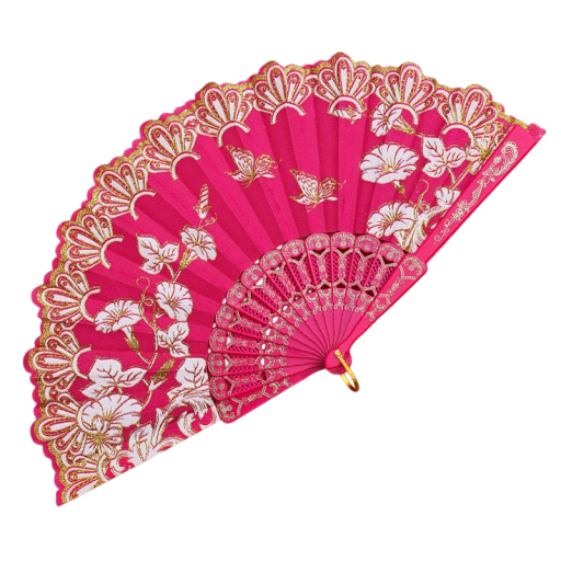 Tradičný čínsky vejár 42,5 x 23 cm Dekoratívny vejár z plastu a látky Elegantný doplnok Orientálny štýl Domáca výzdoba Zberateľský kúsok