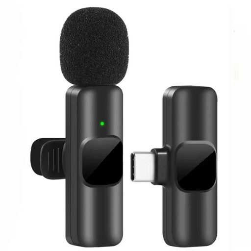 Trådløs 2.4G lavaliermikrofon med USB C-modtager til Android med støjreduktion og mulighed for opladning under brug