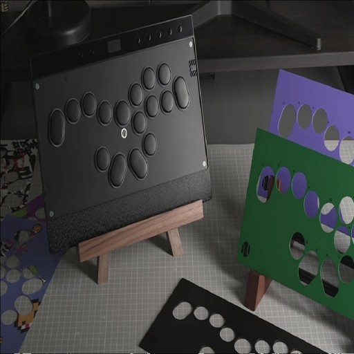 Trådlös arkadkontroll 299,8 × 199,8 × 13,5 mm Haute42 C16-S Magnetisk Hitbox RGB USB-C För PC PS4 PS5 Switch Steam Android Turbomode och fler lägen