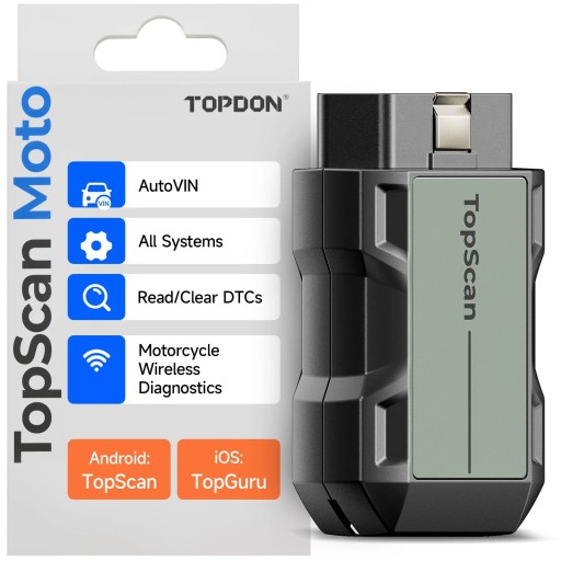 Trådløs diagnostik af motorcykler i alle systemer med Bluetooth 5.0 til Android og iOS med olie-reset og AutoVIN sort til Harley BMW og Honda