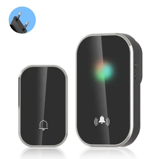 Trådlös dörrklocka 300 m 36 melodier LED-indikering volymreglering utomhuskontakt inomhusmottagare